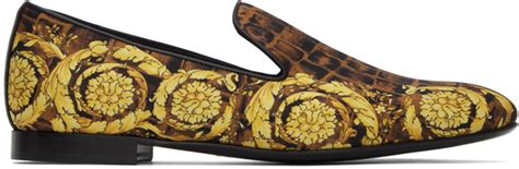 versace loafer brown|versace black label slippers.